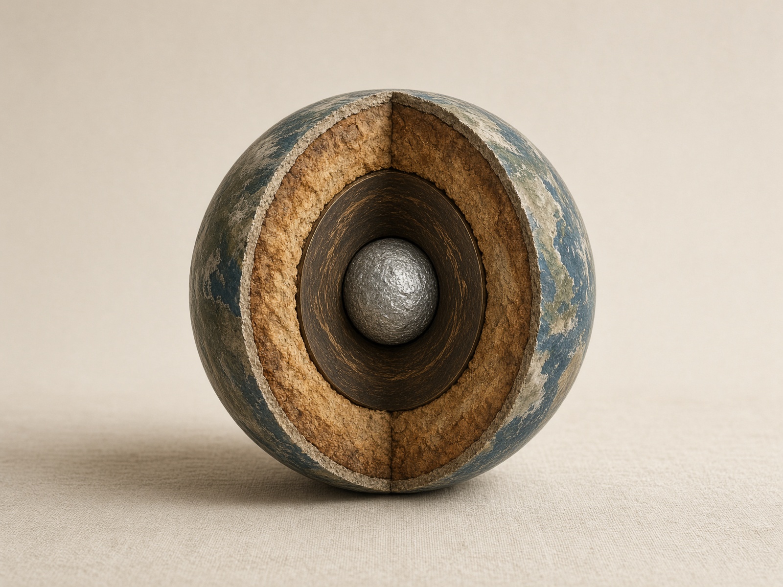 Cutaway of Earth showing crust, mantle, outer core, and inner core